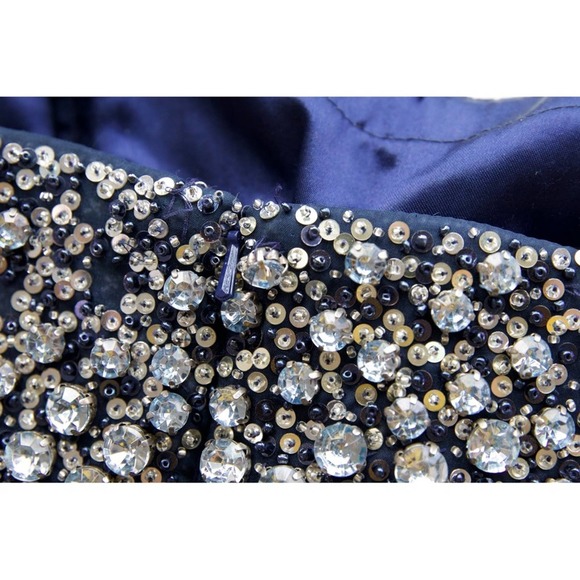 Jovani Strapless Blue and Silver Dress - Picture 13 of 15